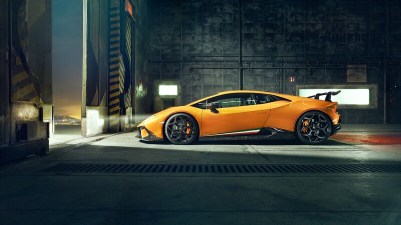 Orange Sports Car — Dramatic, Night, Photograph, Garage, Tire