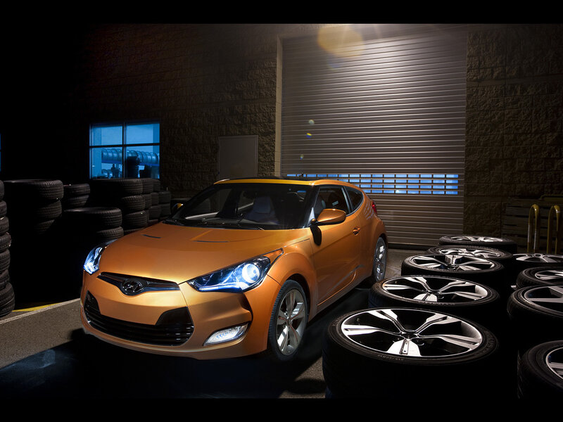 Orange Sports Car — Dramatic, Night, Photograph