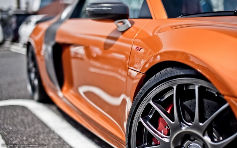 Orange Sports Car — Dramatic, Photograph, Car Wheel