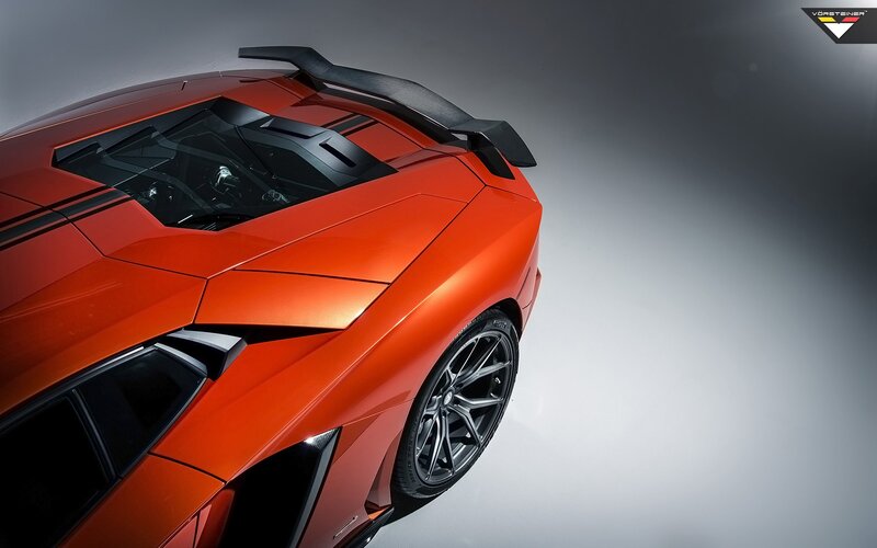 Orange Sports Car — Dramatic, Photograph, Carbon Fiber Wing