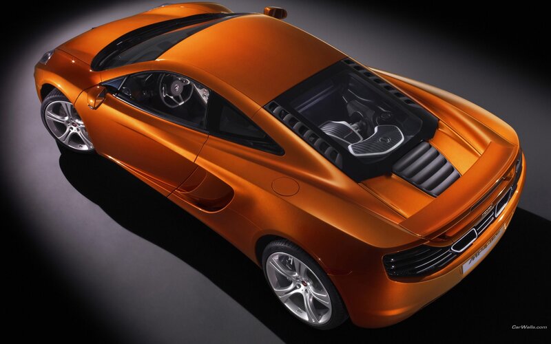 Orange Sports Car — Dramatic, Photograph, Engine, Wheels, Black, Silver
