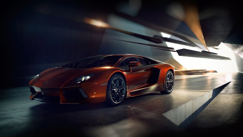 Orange Sports Car — Dramatic, Photograph, Light, Platform