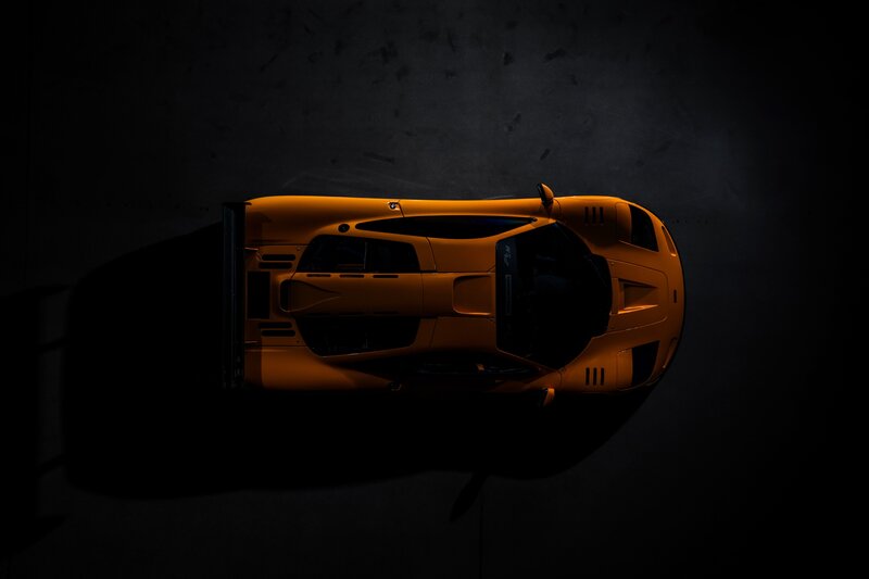 Orange Sports Car — Dramatic, Photograph, Shadow