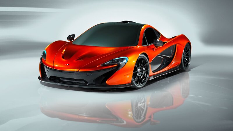 Orange Sports Car — Dramatic, Photograph, Studio, Reflection, Black