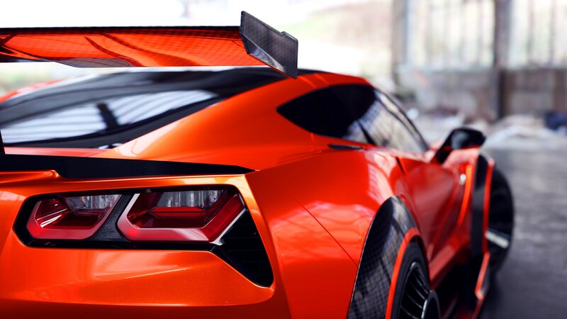 Orange Sports Car — Dramatic, Photograph, Tail Light