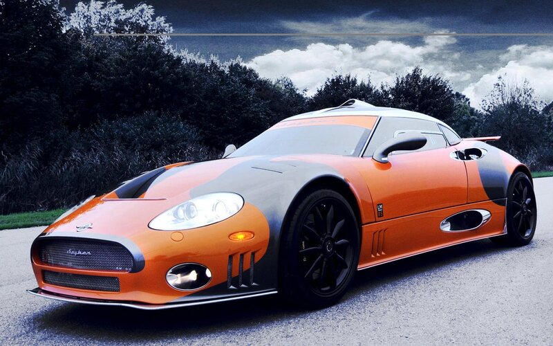 Orange Sports Car — Dramatic, Photograph, Trees