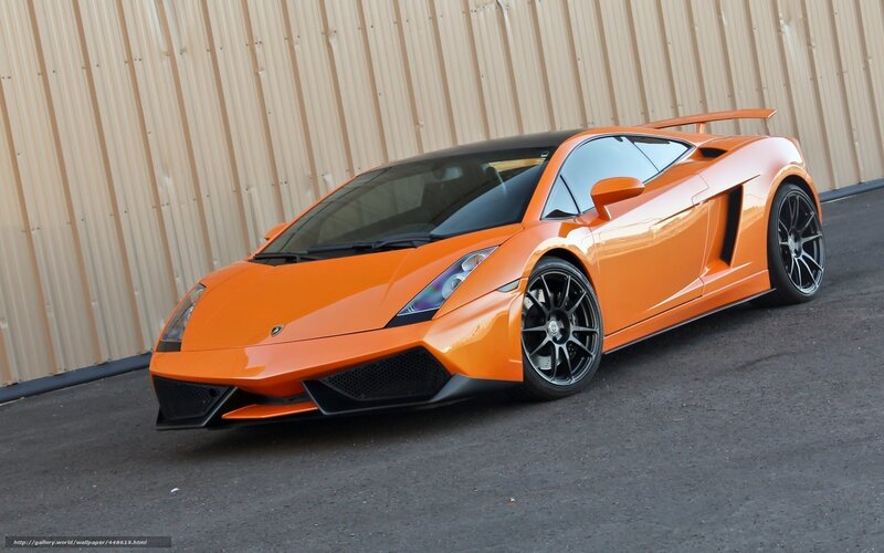 Orange Sports Car — Dramatic, Photograph, Wall, Asphalt