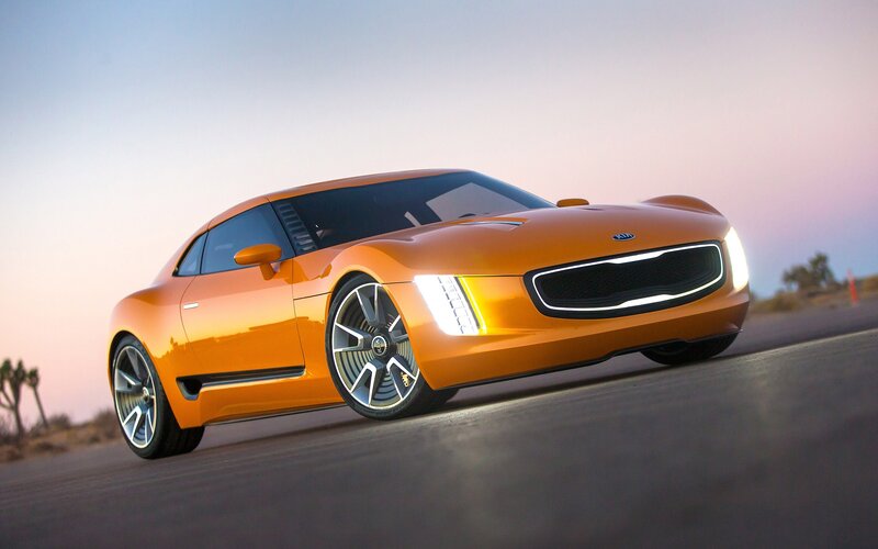 Orange Sports Car — Dramatic, Sunset, 3d Render, Desert
