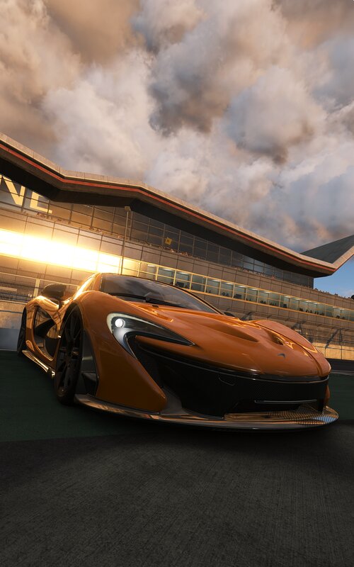 Orange Sports Car — Dramatic, Sunset, 3d Render, Race Track