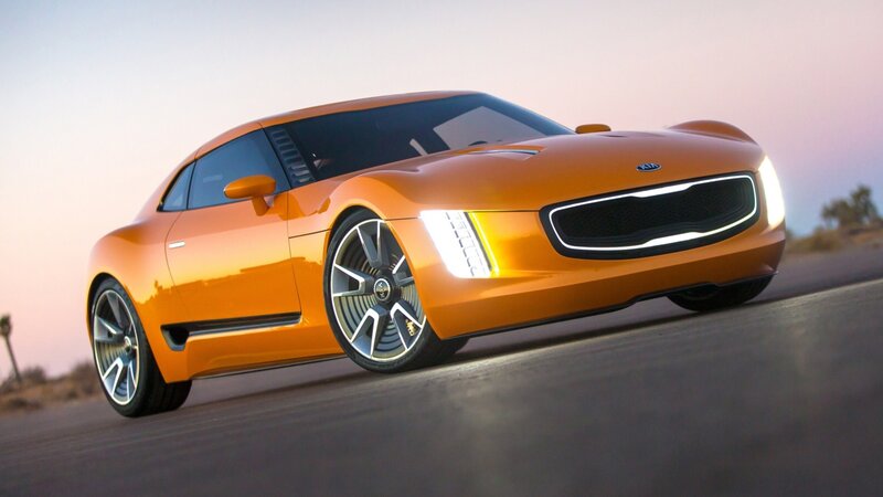 Orange Sports Car — Dramatic, Sunset, 3d Render, Road, Desert