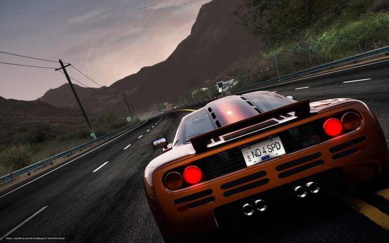 Orange Sports Car — Dramatic, Sunset, 3d Render, Road, Mountain