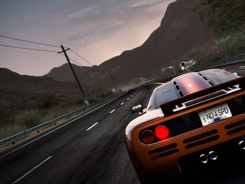 Orange Sports Car — Dramatic, Sunset, 3d Render, Road