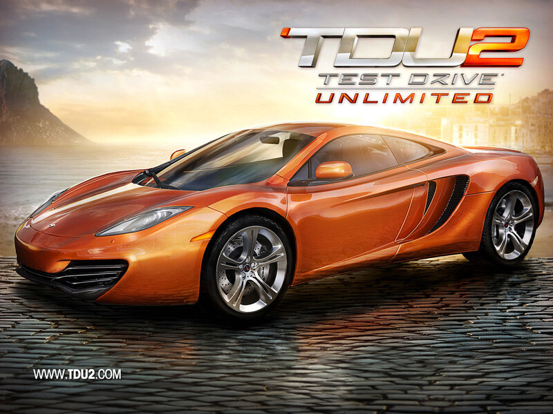 Orange Sports Car — Dramatic, Sunset, Digital Art, Cobblestone