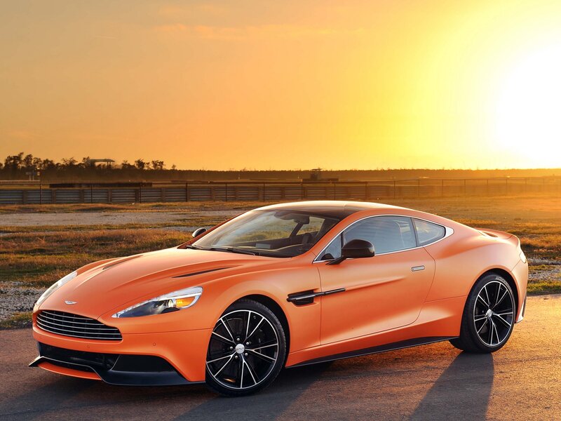 Orange Sports Car — Dramatic, Sunset, Photograph, Race Track, Sky