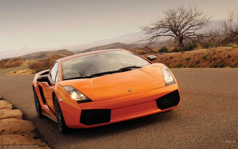 Orange Sports Car — Dramatic, Sunset, Photograph, Road, Tree