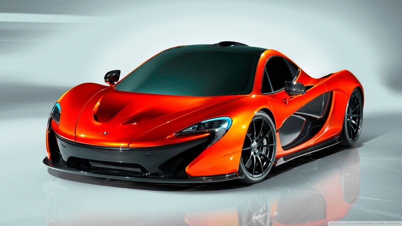 Orange Sports Car — Dramatic, White