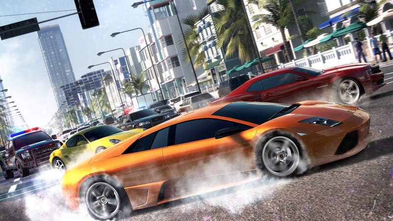 Orange Sports Car Drifting — Dynamic, Afternoon, 3d Render, Police Car