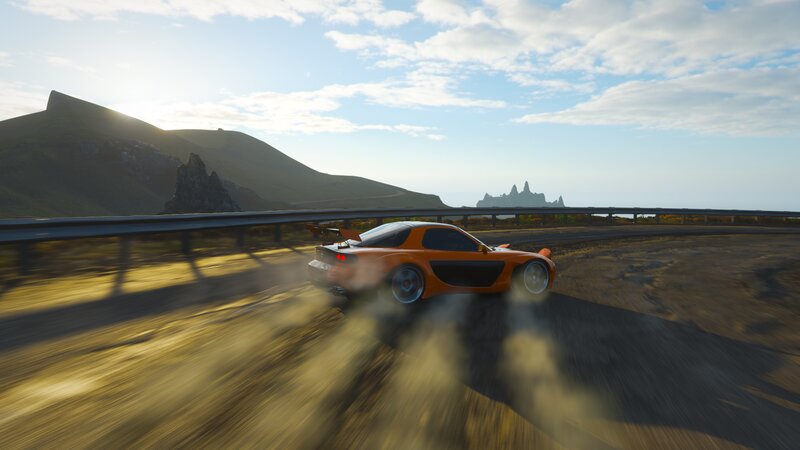 Orange Sports Car Drifting — Dynamic