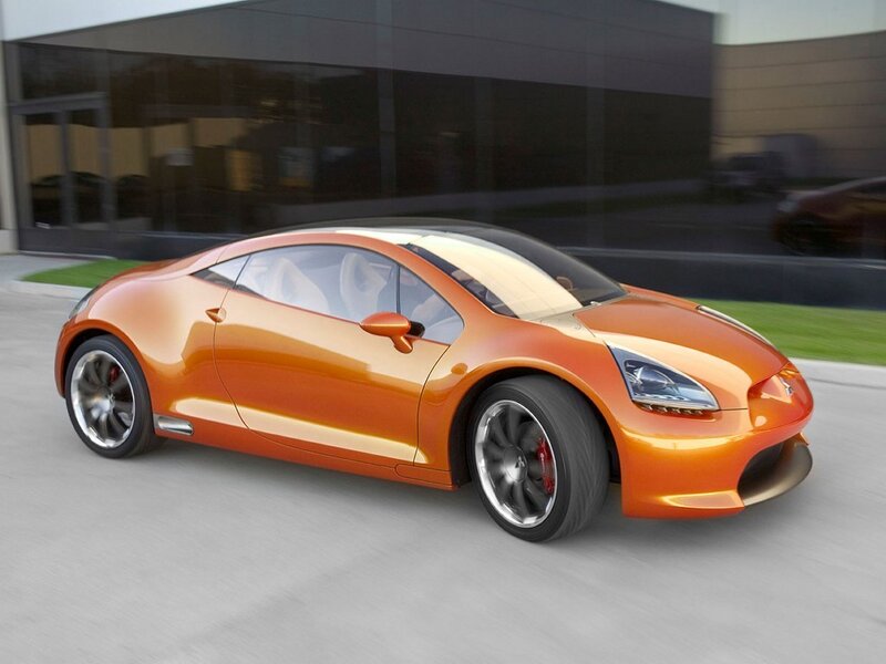 Orange Sports Car — Dynamic, 3d Render, Building