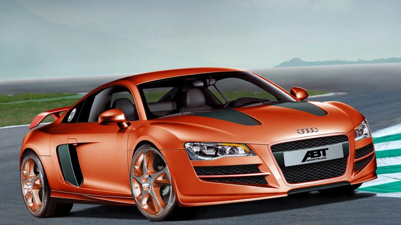 Orange Sports Car — Dynamic, 3d Render, Race Track