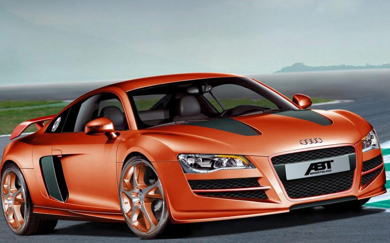 Orange Sports Car — Dynamic, 3d Render, Race Track, Wings