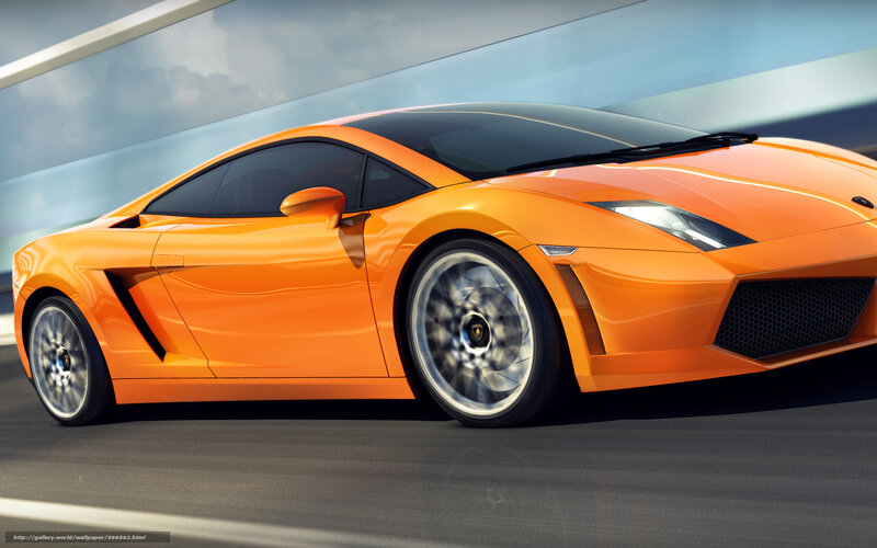 Orange Sports Car — Dynamic, 3d Render, Road, Sky