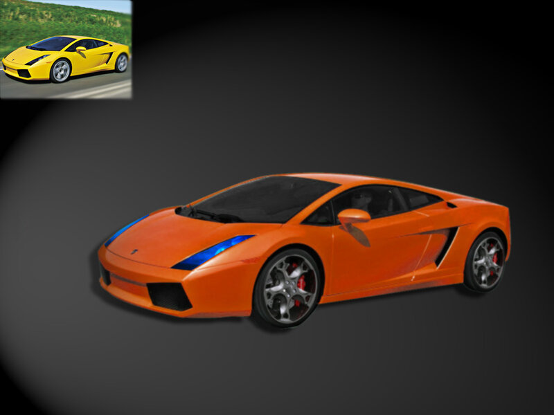 Orange Sports Car — Dynamic, Afternoon, Digital Art