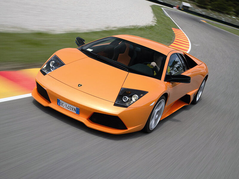 Orange Sports Car — Dynamic, Afternoon, Photograph, Driver, Race Track