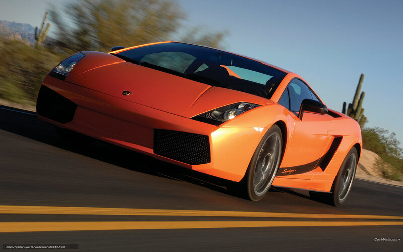 Orange Sports Car — Dynamic, Afternoon, Photograph, Road, Cactus