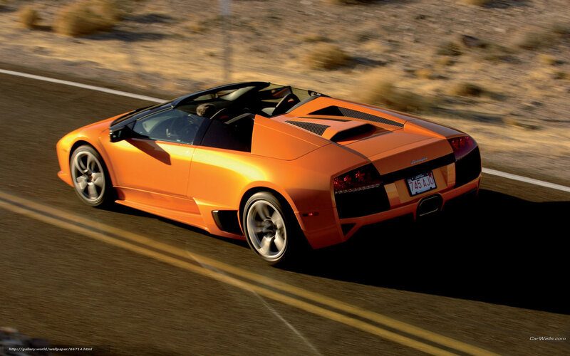 Orange Sports Car — Dynamic, Afternoon, Photograph, Road, Desert