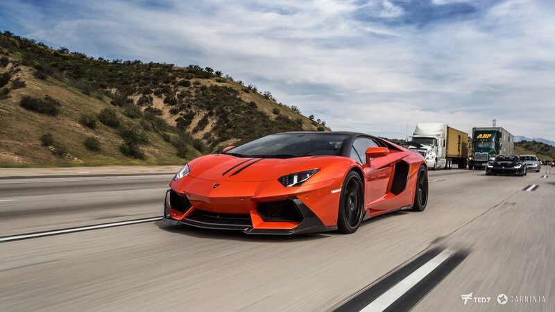 Orange Sports Car — Dynamic, Afternoon, Photograph, Truck