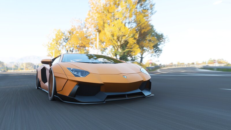 Orange Sports Car — Dynamic, Autumn, 3d Render