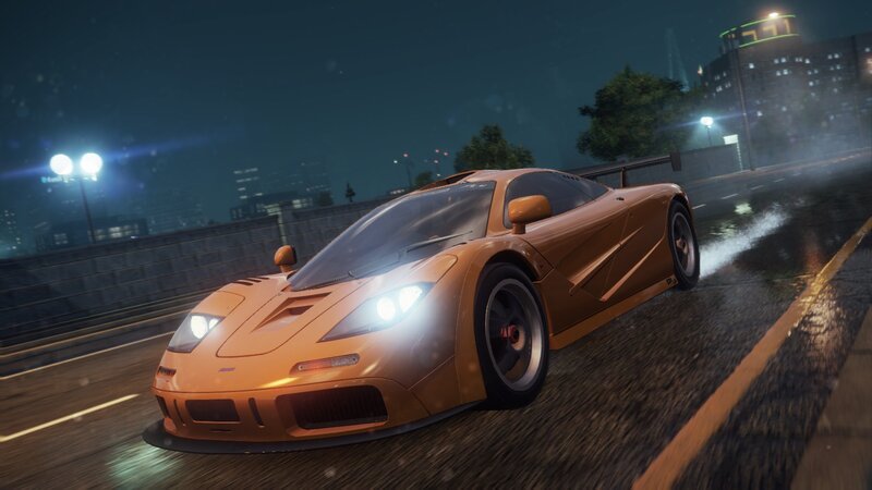 Orange Sports Car — Dynamic, Night, 3d Render