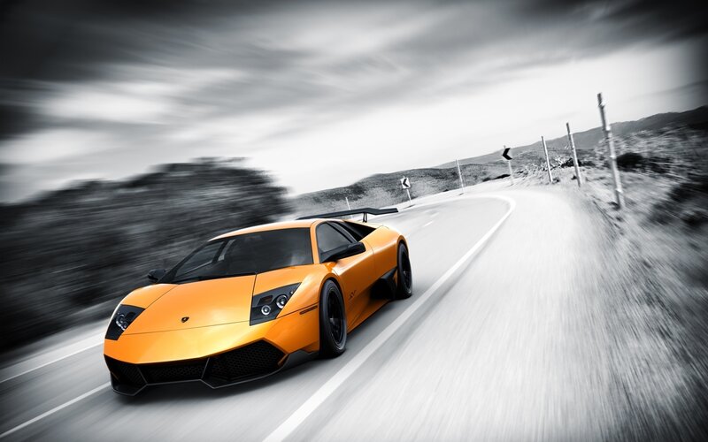 Orange Sports Car — Dynamic, Photograph