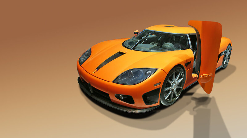 Orange Sports Car — Dynamic