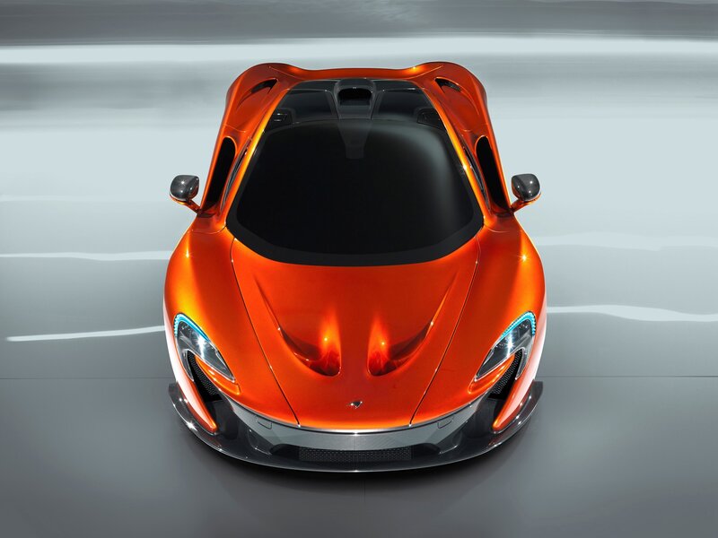 orange sports car from above
