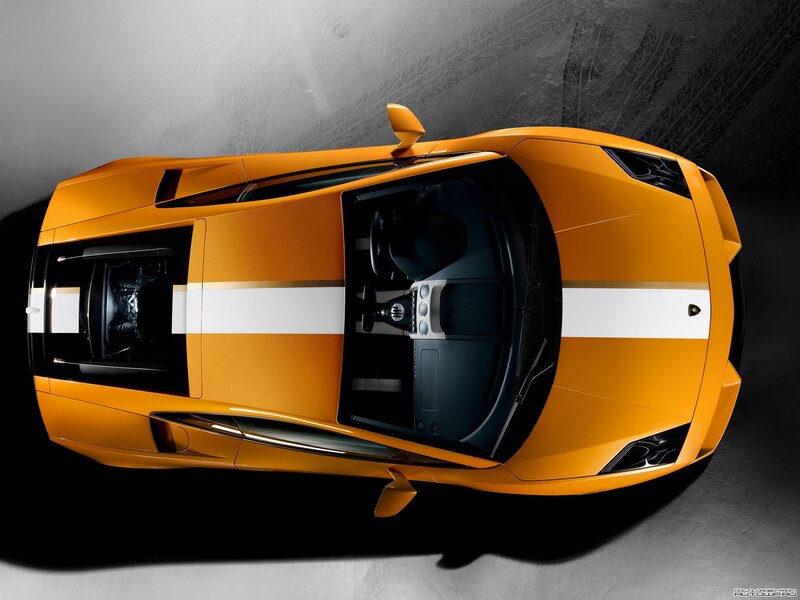 orange sports car from above