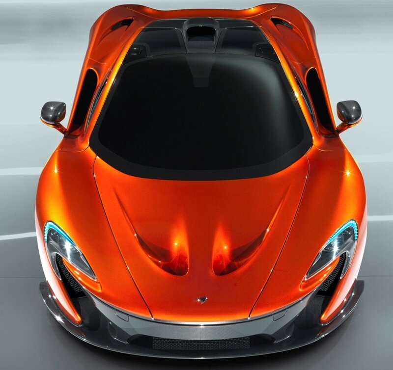 orange sports car front view
