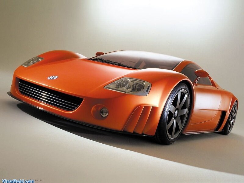 Orange Sports Car — Headlights, Silver