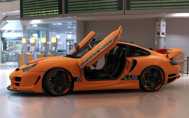 Orange Sports Car — Modern, 3d Render
