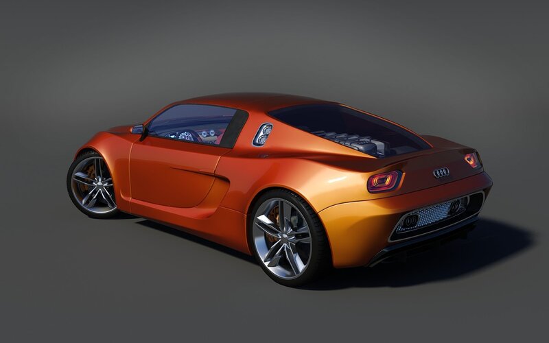 Orange Sports Car — Neutral, 3d Render, Wheel