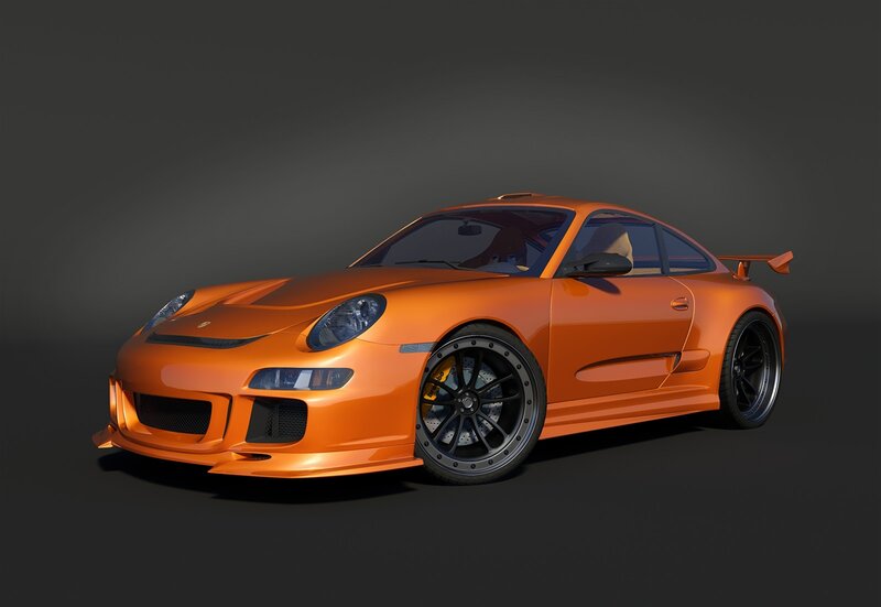 Orange Sports Car — Neutral, 3d Render, Wheels
