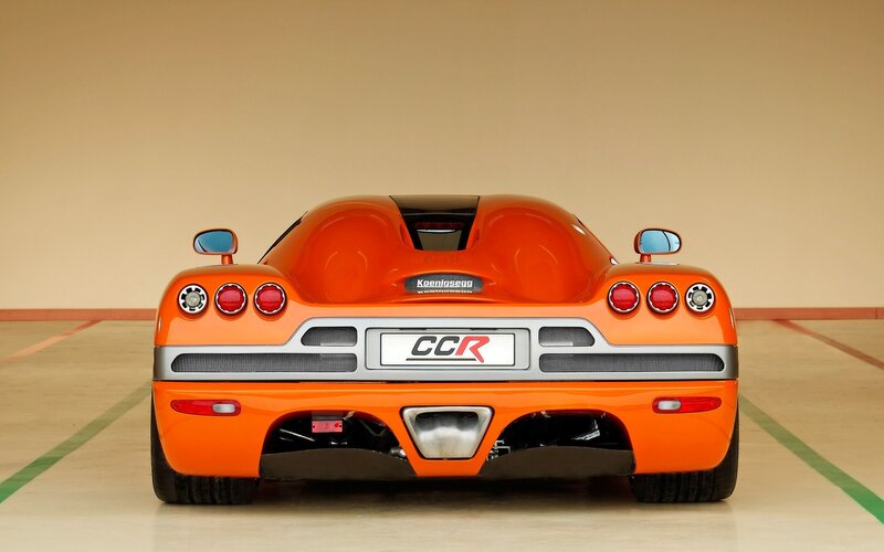 Orange Sports Car — Neutral, Photograph, Rear View, Side Mirrors