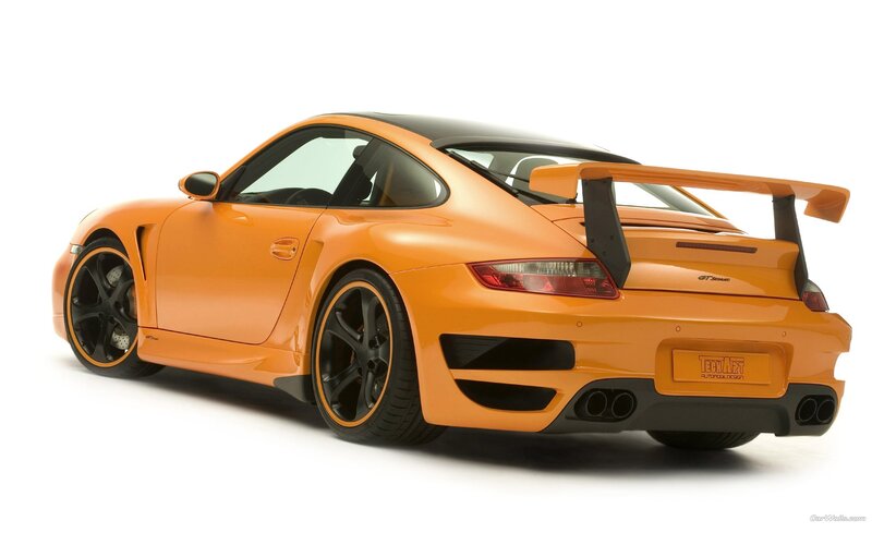 Orange Sports Car — Neutral, Photograph, Rear Wing, Black Wheels
