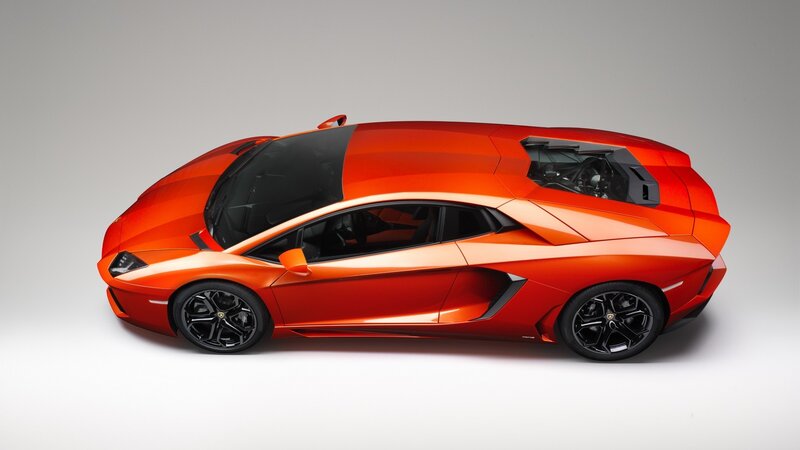 Orange Sports Car — Neutral, Photograph, Windows
