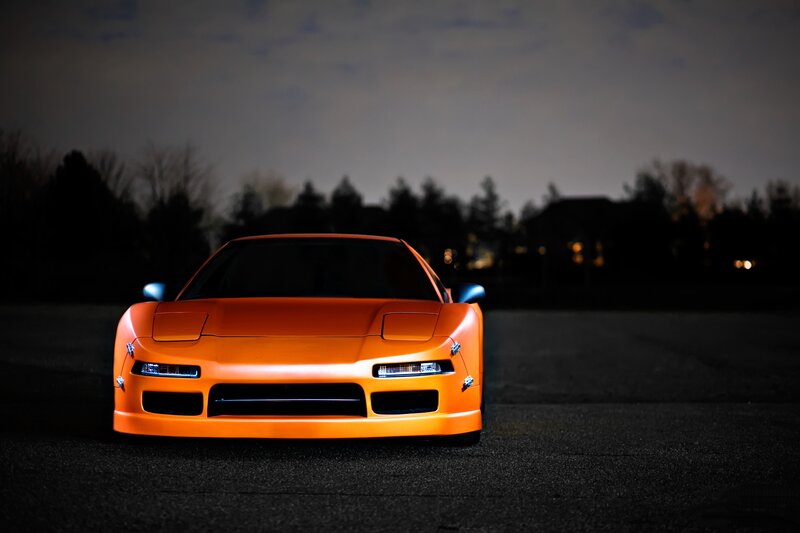 Orange Sports Car — Night
