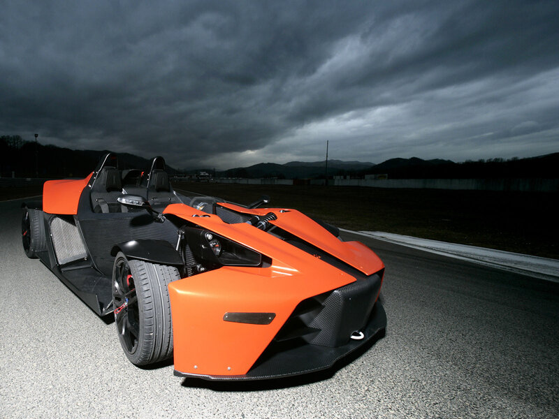 Orange sports car on a racetrack