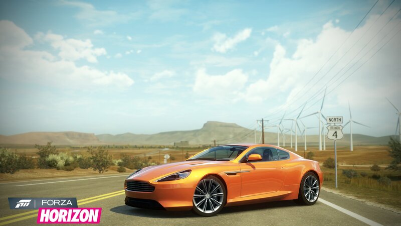 Orange sports car on a road