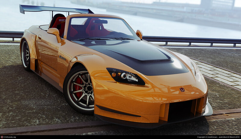 orange sports car on bridge