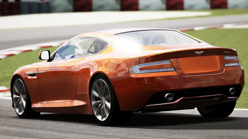orange sports car on racetrack